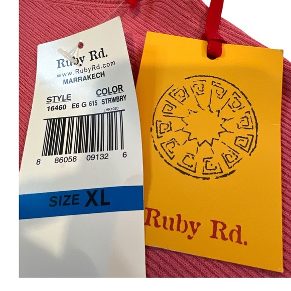 Ruby Rd Marrakech Beaded Sleeveless Top, Color Strwbry, Size XL - Picture 11 of 12